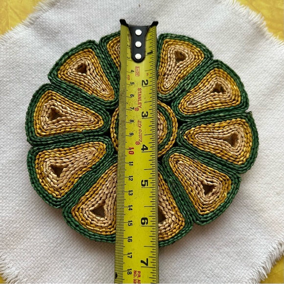 Vintage Straw Rattan Trivets Set of 3 - Picture 7 of 9